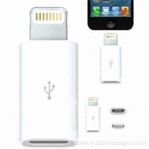5-pin micro USB to lightning 8-pin connector adapter for iPhone 5